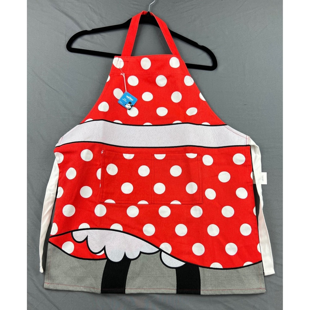 Williams Sonoma Mickey Minnie Mouse Kids Apron Red Polka Dot NWT Cooking Baking